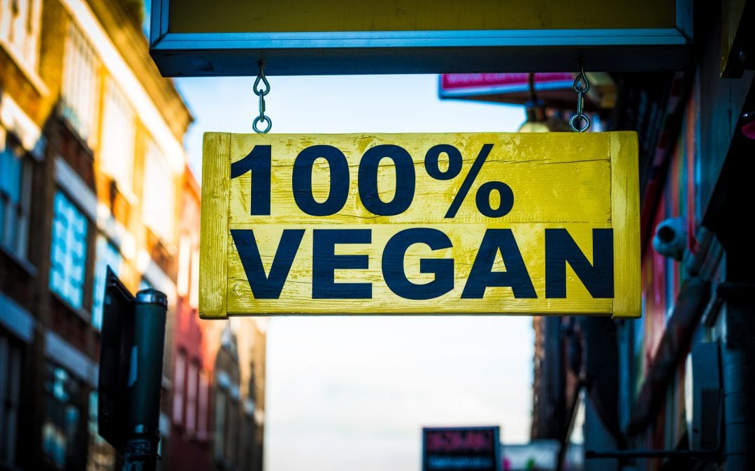 100% vegan sign